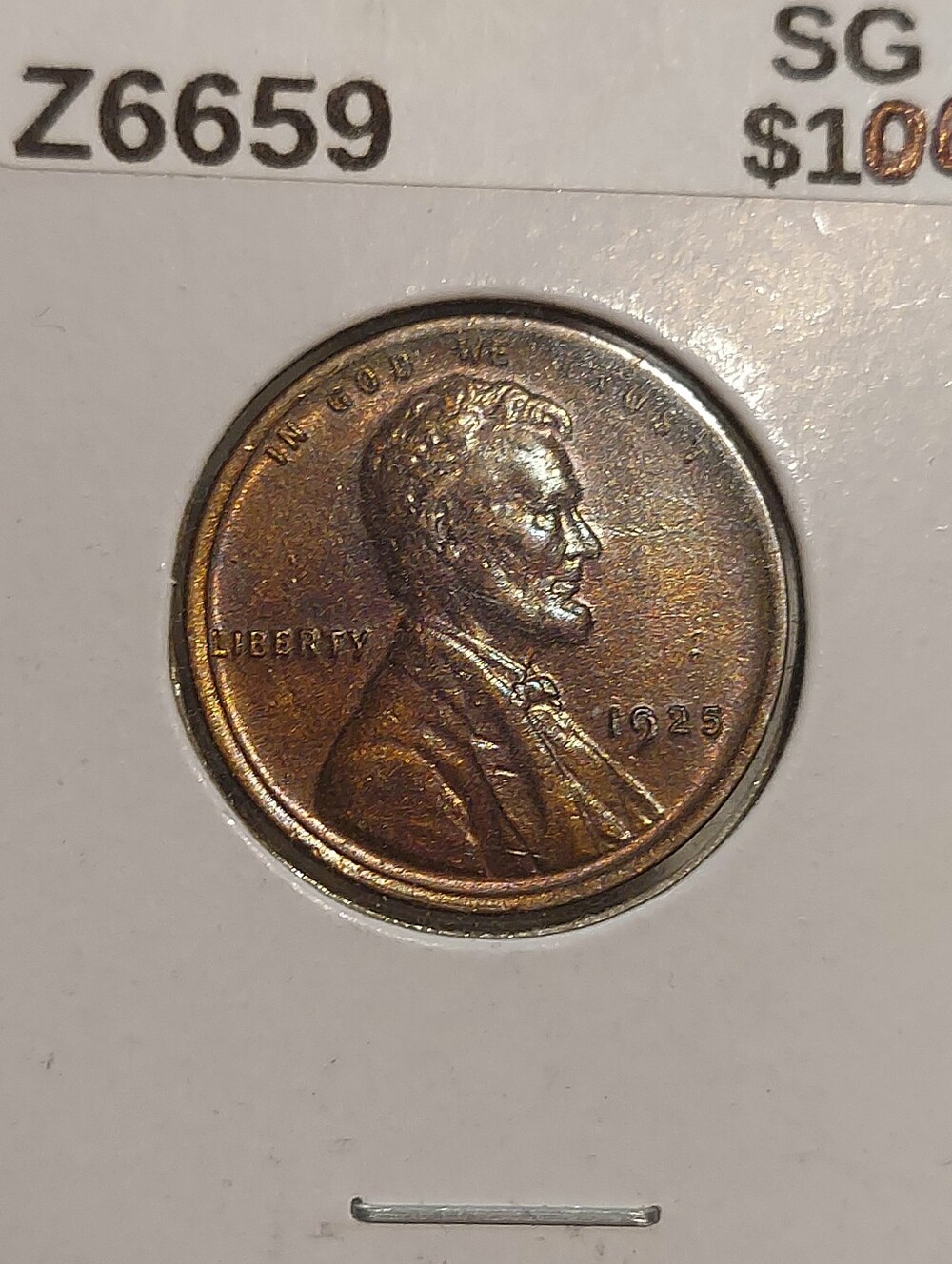 1925 P  US Lincoln Penny. High Grade+++ Beautiful Color.